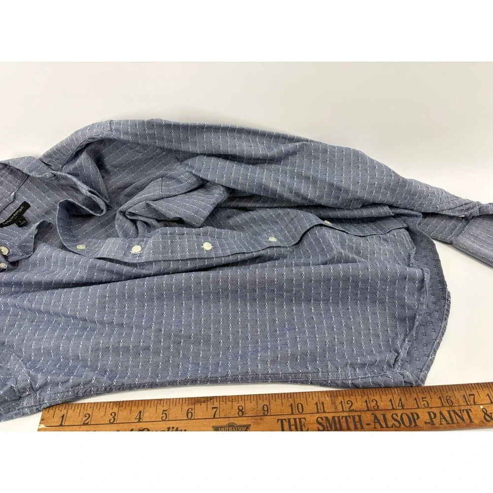 Banana Republic, Blue Long Sleeve, Button Up Untucked Fit, Geometric Print, Sz L